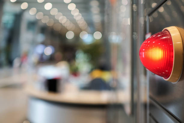 istock Alarm bells and warning lights for avoiding fire. In public areas. 1273465603