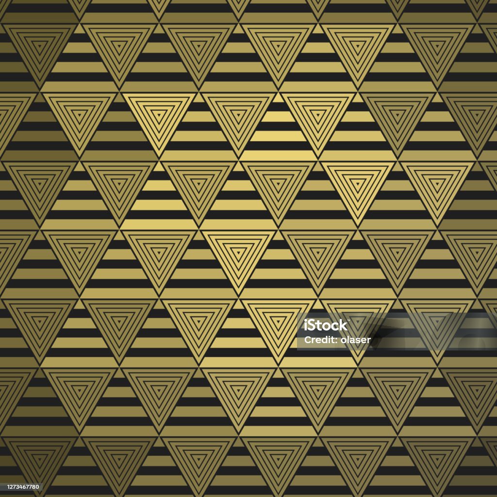 Reflective Triangle Pattern Equally Sized Triangles Double Pattern With Golden 3d Reflection ...