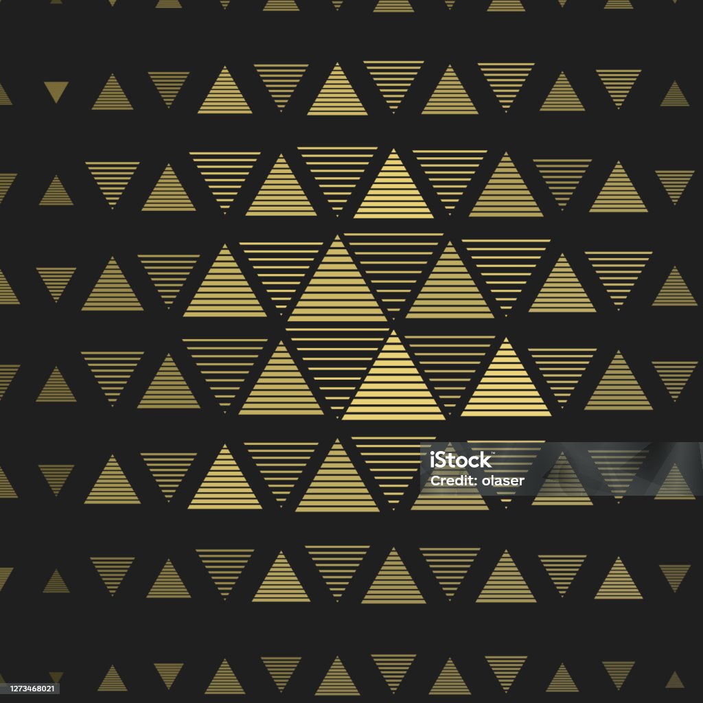 Reflective Triangle Pattern Equally Sized Triangle Based Double Pattern Pointing Up With Golden 3d ...