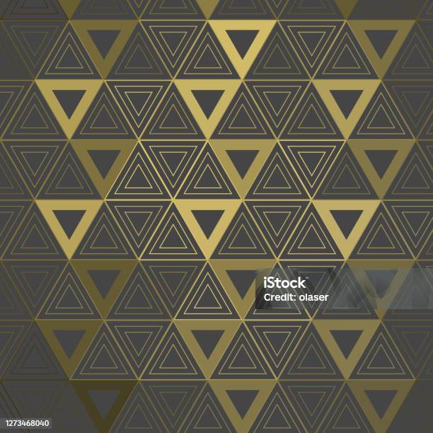 Reflective Triangle Pattern Equally Sized Triangle Based Double Pattern With Golden 3d Reflection ...
