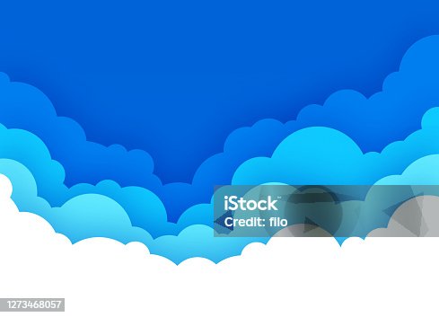 istock Cloudscape with Blue Sky Cartoon Background 1273468057