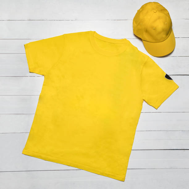 istock Yellow man sport t-shirt with a cap 1273470271