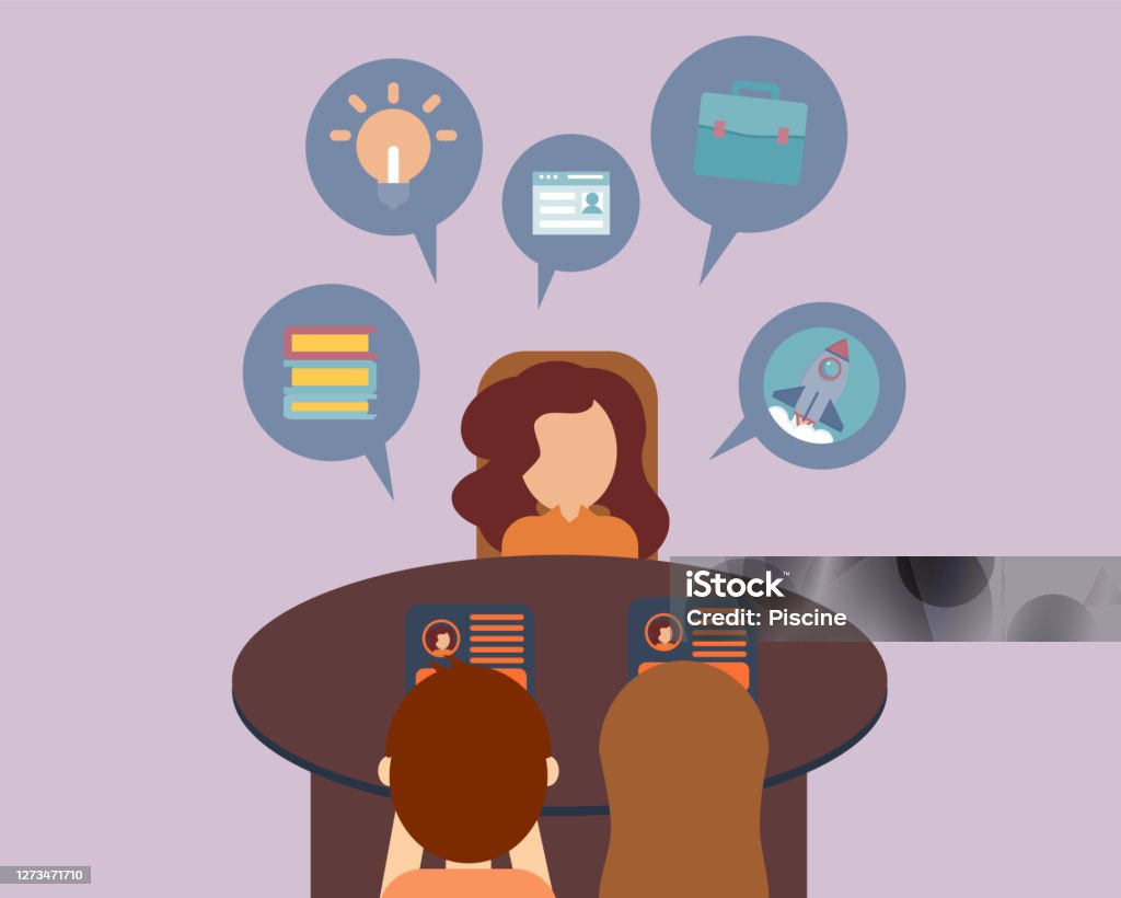 Job Interview Questions Vector Job Interview Question And How Candidate Answer Vector Stock ...