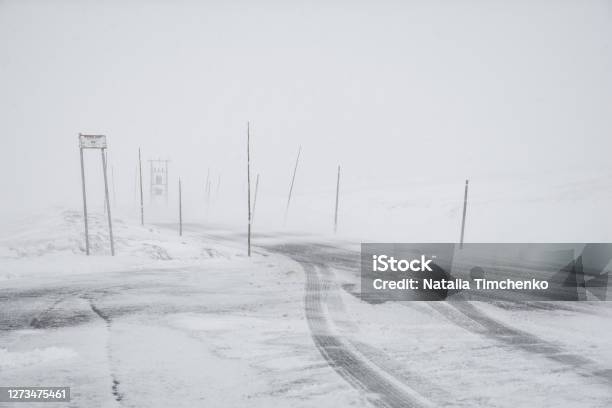 Dangerous Road Stock Photo - Download Image Now - Squall, Snow, Blizzard