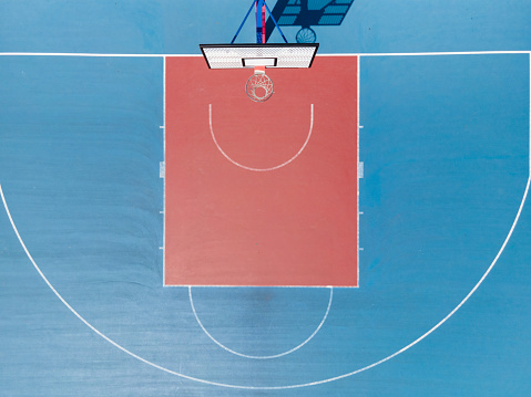 Basketball court where the blue sky shines