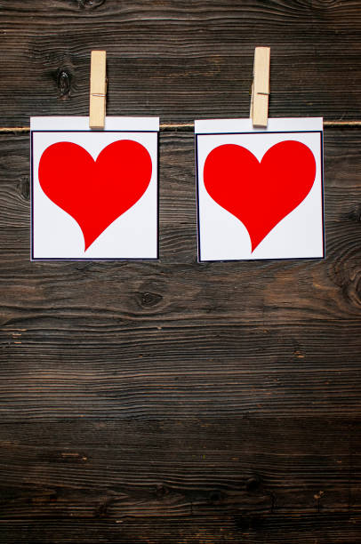 istock Blank instant photos and valentines hearts 1273486878