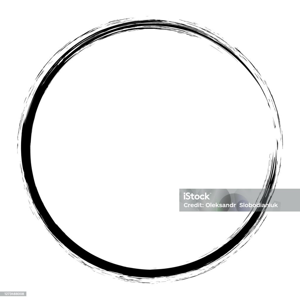 Cọ Vector Vuốt Vòng Tròn Sơn Trên Nền Trắng Bàn Tay Mực Vẽ Hình ...