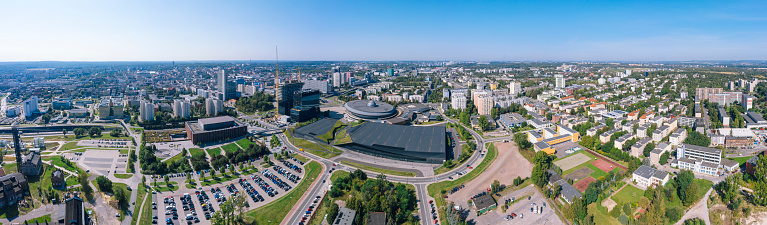 Aerial view of Katowice cityscape in Poland