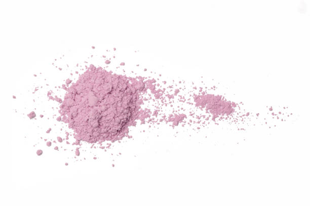 istock Purple cosmetic or make up powder samples isolated on white. 1273490822
