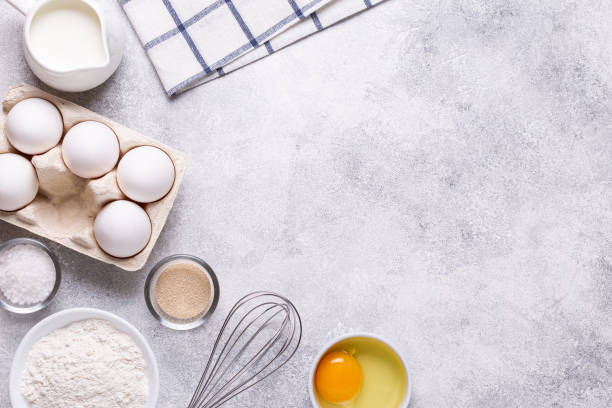 istock Ingredients for baking  - flour, eggs, salt, sugar, milk 1273493215