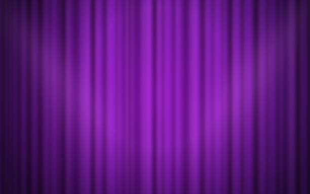 Theater Stage Curtain Theater velvet curtain hanging background. velvet curtain stock illustrations