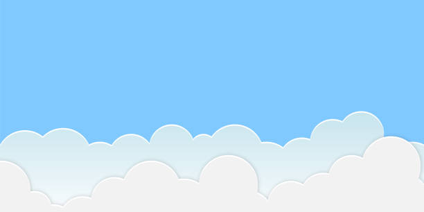 illustrations, cliparts, dessins animés et icônes de ciel avec des nuages. ciel bleu avec des nuages blancs. fond. illustration vectorielle - 4407