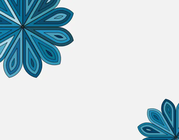 Vector illustration of blue floral pattern backgrounds