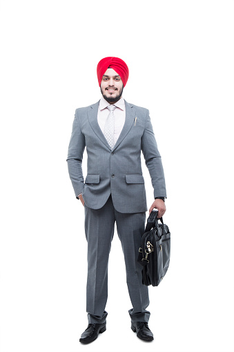 Indian, Sikh, Turban, White background, corporate
