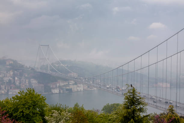 istock Bosphorus Bridge with skyscrapers in Istanbul, Turkey 1273513507