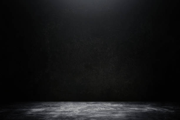 istock Studio dark room concrete floor grunge texture background. 1273514853