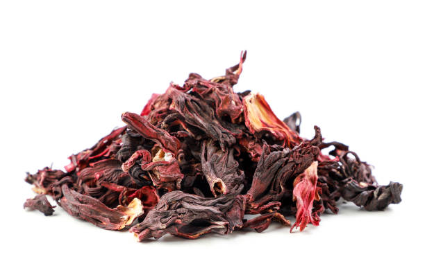 istock Heap of hibiscus tea on a white background. Isolated 1273516563