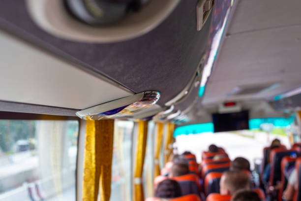 istock Bus with tourists, blurred background 1273524433