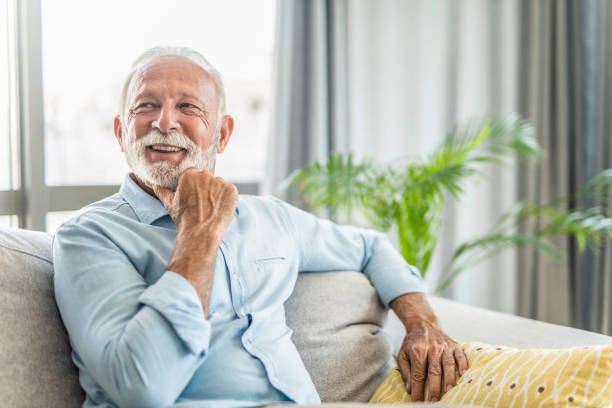 istock Senior man resting at home. 1273529489