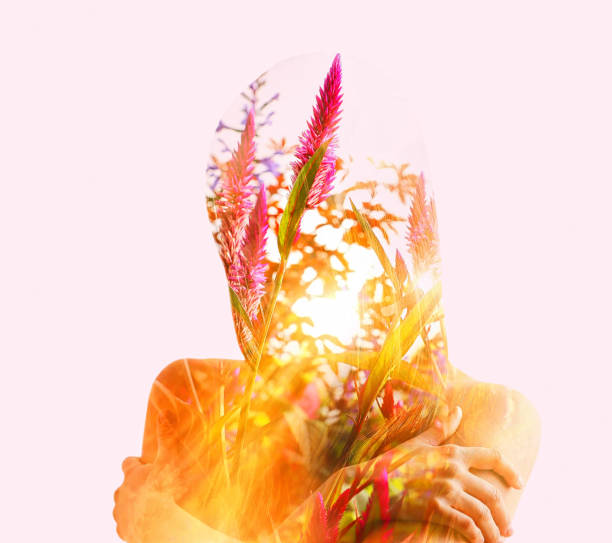 istock Multiple exposure of woman and flowers 1273529681