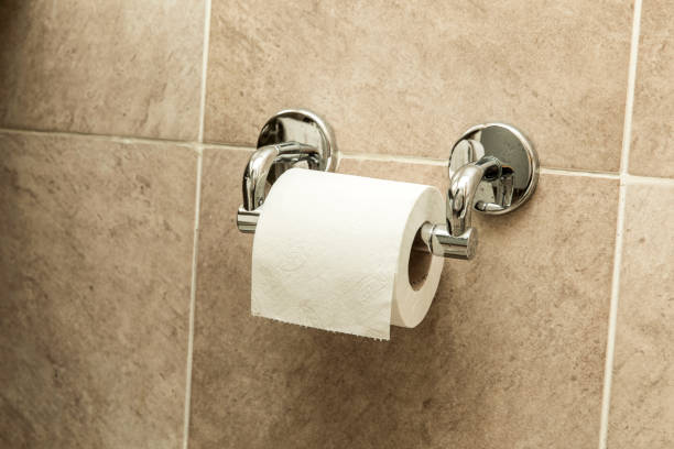 istock Desaturated hotel or motel bathroom interiors. 1273530105