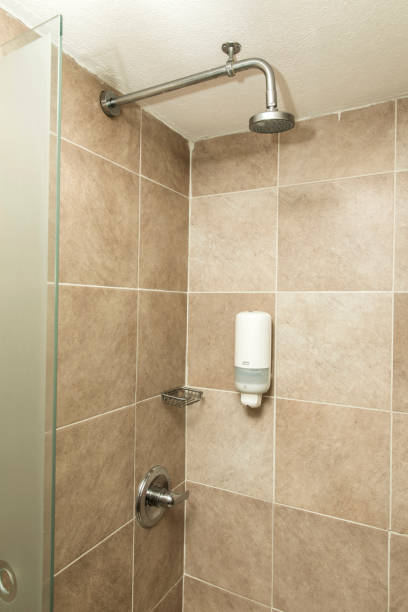 istock Desaturated hotel or motel bathroom interiors. 1273530626