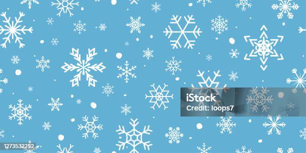 Christmas Snowflake Seamless Pattern Stock Illustration - Download Image Now - Snowflake Shape, Backgrounds, Christmas