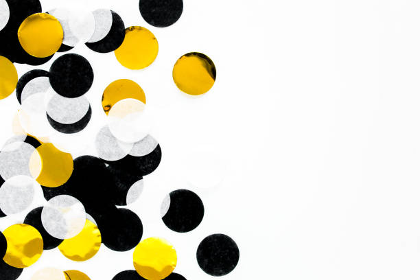 istock Colorful paper confetti on white background. Celebration concept. Flat lay. Top view 1273533079