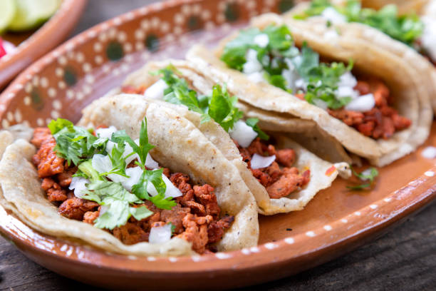 istock Typical Mexican food dishes with sauces on colorful table 1273533243