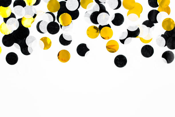 istock Colorful paper confetti on white background. Celebration concept. Flat lay. Top view 1273533484