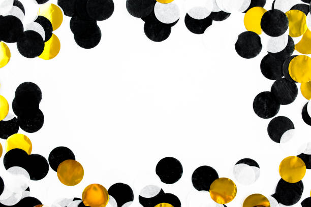 istock Colorful paper confetti on white background. Celebration concept. Flat lay. Top view 1273534191