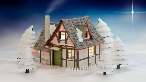 istock House and first star, Christmass concept 1273534320