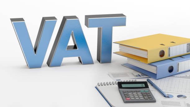 VAT tax and office concept, 3d illustration VAT - text render 3d vat stock pictures, royalty-free photos & images