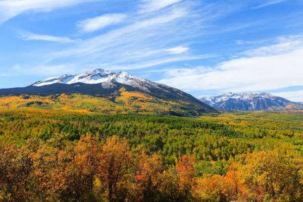 leste e oeste beckwith montanhas em kebler pass colorado - alpenglow sunrise sun scenics - fotografias e filmes do acervo