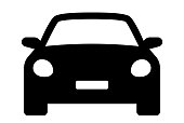 istock Car icon. Auto vehicle isolated. Transport icons. Automobile silhouette front view. Sedan car, vehicle or automobile symbol on white background - stock vector. 1273534607