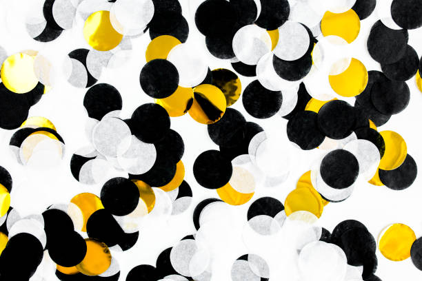 istock Colorful paper confetti on white background. Celebration concept. Flat lay. Top view 1273534645