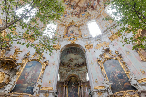 Benedictine monastery from Ettal village, Bavaria, Germany