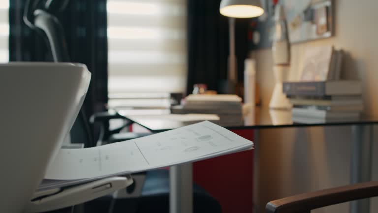 Printing Sheet of Papers with Inkjet Printer for Routine Document Work in Empty Office at Daytime