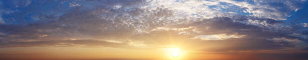 istock Panorama, cloudy sky at sunset. Pink clouds. 1273546000