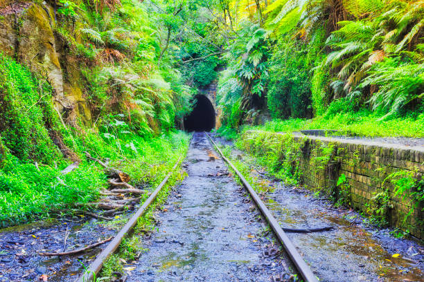 istock Glow warm tunnel rails entrance 1273548281