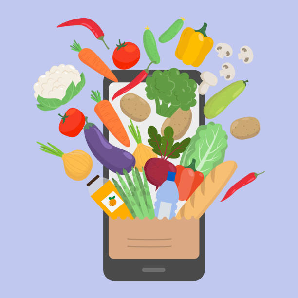 istock Online grocery shopping concept, order food. 1273548901