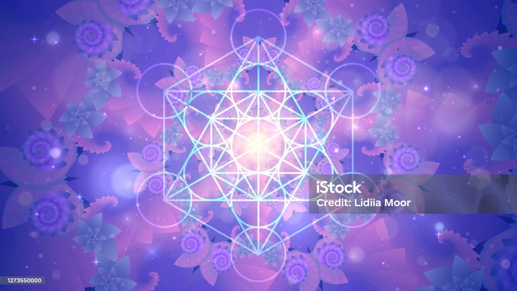 Metatron Pattern Metatron Cube On Fractal Pattern Stock Illustration - Download Image ...