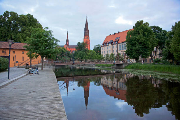 Uppsala Cathedral stock photo