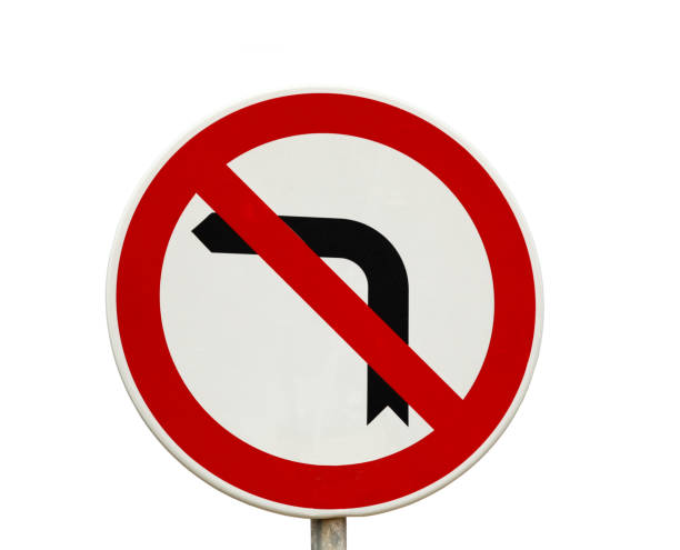 istock European No turn left sign 1273562628