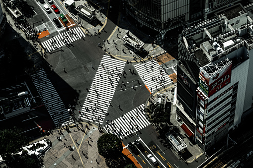 Shibuya scramble intersection (taken from Shibuya Sky)