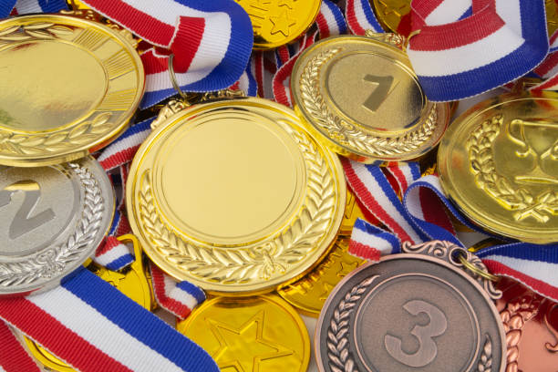 istock Gold, silver and bronze medals 1273572745