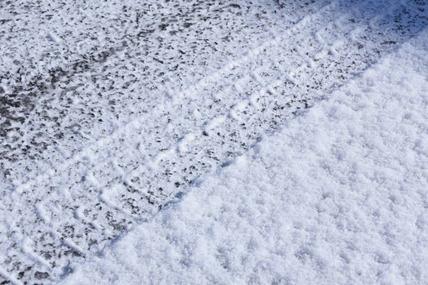 istock Patterns of winter tires on ice 1273574295