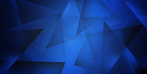 abstract blue background with layers of transparent triangle shapes in random pattern, cool modern background design for website or graphic art projects