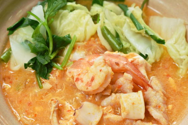 istock boiled seafood sukiyaki in soup with sauce 1273587207