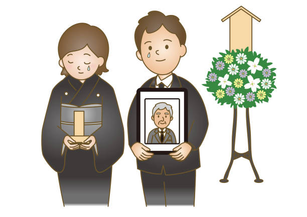 Funeral ceremony funeral procession stock illustrations